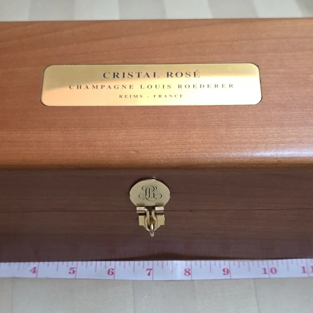 CRISTAL ROSE LOUIS ROEDERER RARE HANDMADE CHAMPAGNE BOX REIMS FRANCE Ex Cond